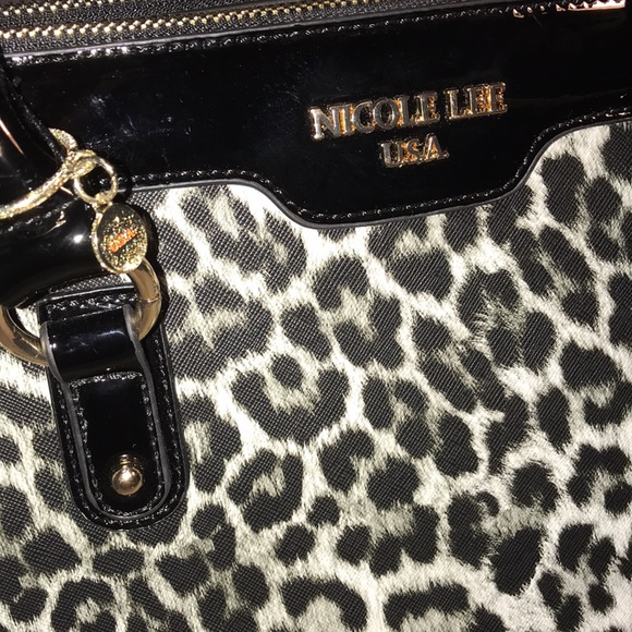 Nicole Lee Black Animal Print Tote Bag - Picture 8 of 14